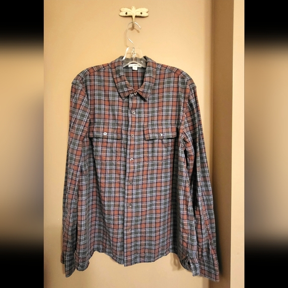 James Perse. Plaid Check Casual Buttonup Shirt. Brushed Cotton Flannel. Sz 3/L - Picture 2 of 8